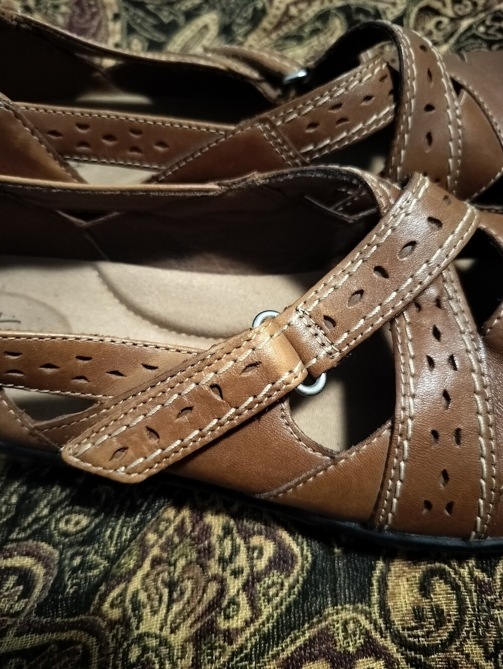 Clarks Women's 10 Ashland Spin Q Leather Mary Jane Flats - Picture 6 of 7